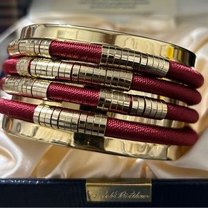 Brooks Brothers softly hammered/thread wrapped details cuff bracelet